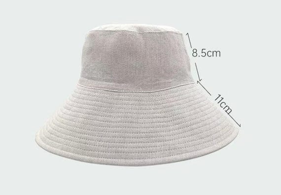 Handmade Natural Linen Wide-Brim Sun Hat  Summer Beach Hat Breathable & Packable