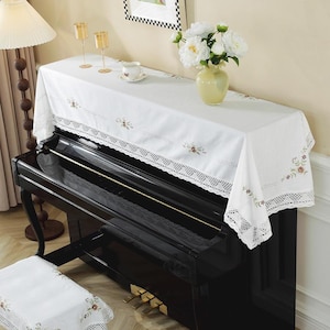 Linen Cotton Blend Piano Cover Homedeco