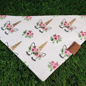 Dog Bandana | Over the Collar | Bandana |Unicorn print | Summer bandana | Dog Bandana | Cat Bandana | Red |Slip on Bandana |Gift for pets