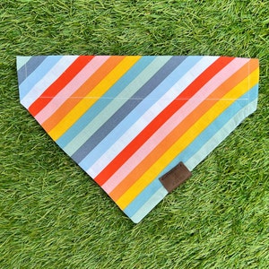Dog Bandana | Over the Collar | Bandana |Rainbow print | Rainbow bandana | Dog Bandana | Cat Bandana | Red |Slip on Bandana |Gift for pets