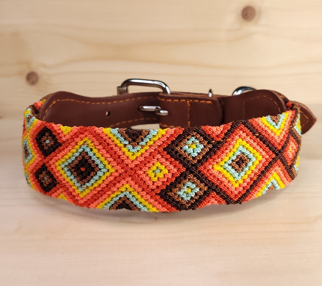Medium Dog Collar Mexican Dog Collar Fiesta Collar Woven Etsy