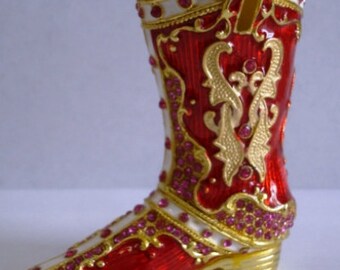Vintage Cowboy boot trinket box jewelry box Cowboy Collector