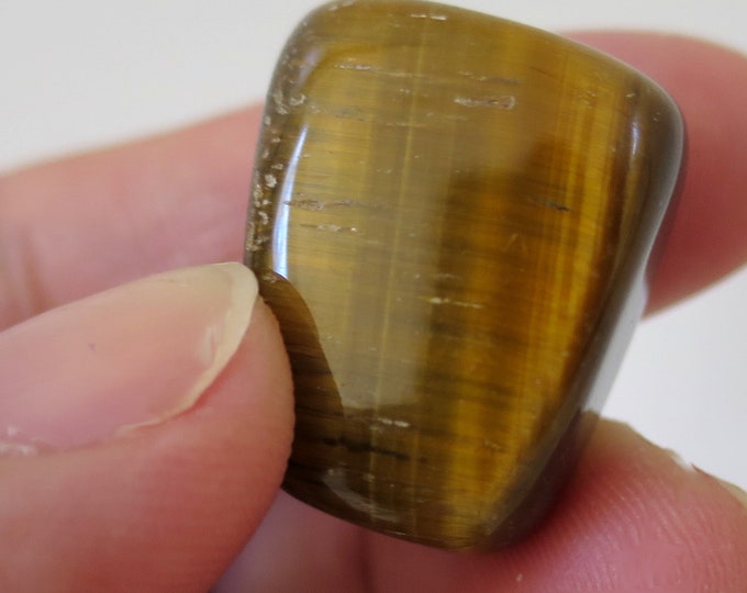Large Tiger Eye Tumbled Stone: Choose Number of Stones, "A" Grade Tiger Eye Tumbles, Self Confidence Stone