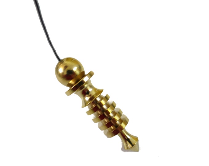 Solid Brass Metal Chamber small isis Pendulum | Point Dowsing Pendulum | w string | Spiritual Gift Reiki Healing