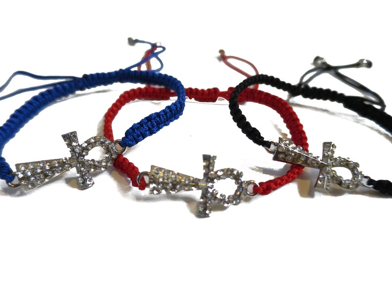 6 x Ankh Cross Bracelet Adjustable cord Bracelet Party favors bulk wholesale lot