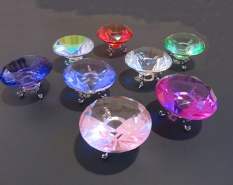 Crystal Glass Diamond Paperweight with Stand Wedding Decorations, Choose color