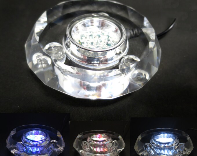 Crystal Light Stand, LED Light Display Base for Crystal Gemstones, Diamonds, Glass Art, choose Style