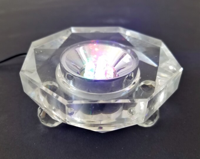 4 LED Crystal Light Stand, LED Light Display Base for Crystal Gemstones, Diamonds, Glass Art, 3 inch