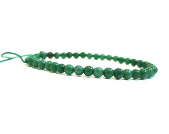 4mm Green Jade mini Crystal Bracelet w knot, Prosperity Bracelet, Natural gemstone Bracelet, teen kid Adjustable