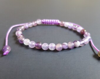 Amethyst Crystal bracelet, Baby Girl Bracelet, Tiny Bracelet, purple amethyst natural gemstone Bracelet, Adjustable