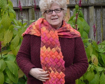 Hand-knit entrelac scarf #10