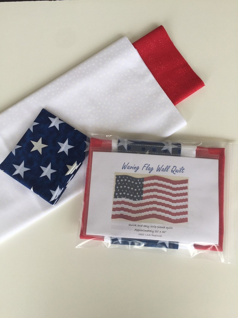 Waving Flag Wall Quilt American Flag Quilt Kit Etsy