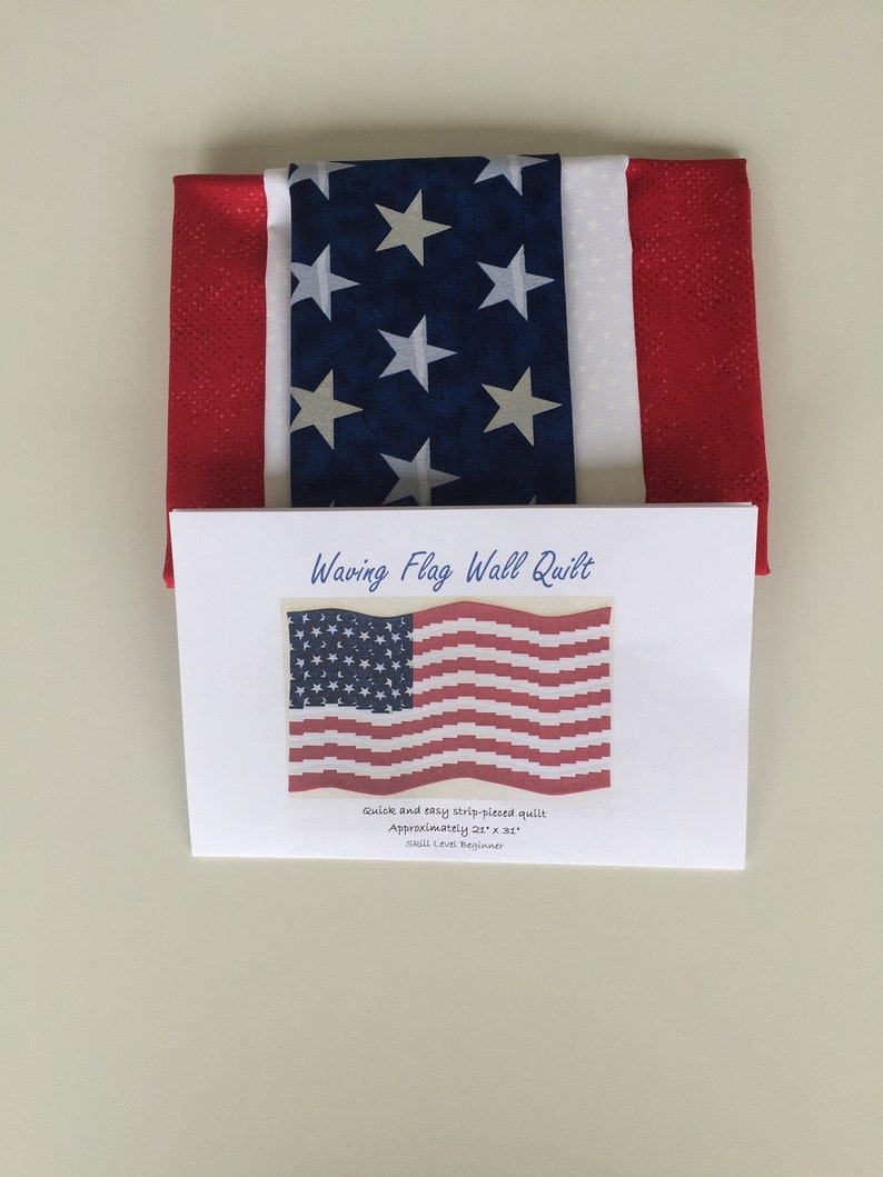 Waving Flag Wall Quilt American Flag Quilt Kit Etsy