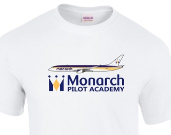 Retro Flight Monarch Airlines A320 Design T-Shirt 