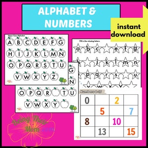 Kindergarten math worksheets plants theme xyz