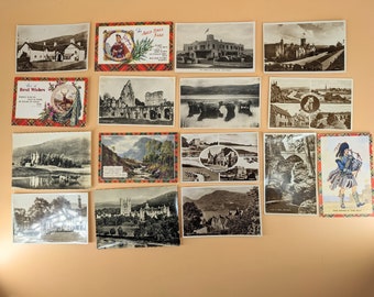 16 x Vintage Postcards Scotland 1950s