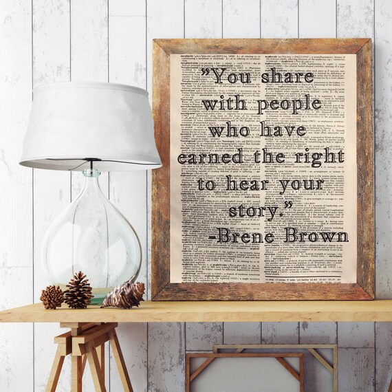 Brene Brown Quote Social Work Gift Therapist Counselor Etsy