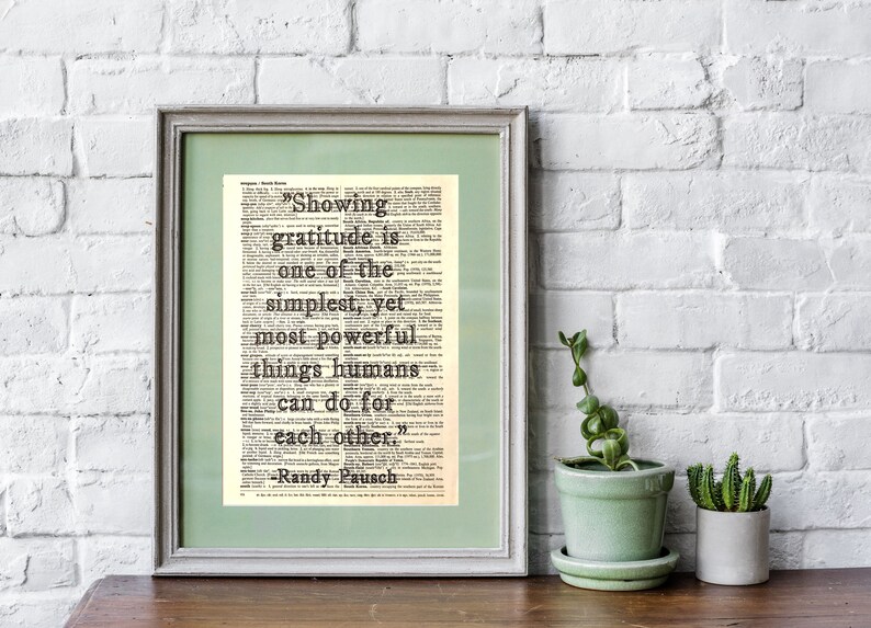 Randy Pausch Gratitude Citation / Justice sociale / Etsy