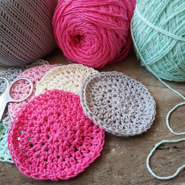 Crochet Face Scrubbie Pattern PDF. Cotton Pad, Zero Waste, Plastic Free, Re-Useable Make-up Remover Pad or Cleansing Pad