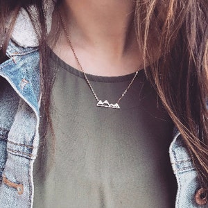 Rose Gold Tiny Mountain Range, Keep moving Necklace, Cut-out Mountains, Mountain Necklace, Minimalist, Range, Outdoor Jewelry, Hike