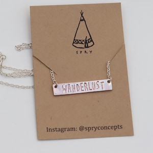 SALE Wanderlust Necklace, Wander, Not all who wander, Engraved Necklace