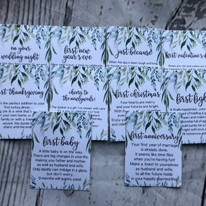 Wedding Milestone Wine Tags: Year of Firsts