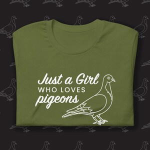Just a Girl Who Loves Pigeons Shirt, Gift for Pigeon Lovers, Pigeon Owner Shirt, Pigeon Pets, Bird Lovers Gift, Funny Pigeon Gift Shirt