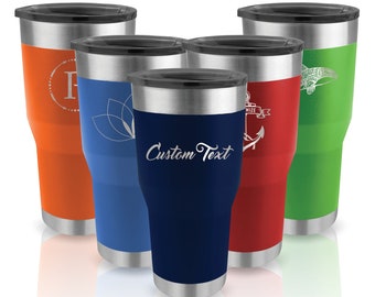 Personalized 30oz Vacuum Insulated Tempercraft Tumbler w/Lid | Custom Laser Engraved | Stainless Steel, Double-Walled, Wide Mouth | Coffee