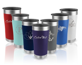 Personalized 20oz Vacuum Insulated Tempercraft Tumbler w/Lid | Custom Laser Engraved | Stainless Steel, Double-Walled, Wide Mouth | Coffee
