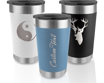 Personalized 16oz Vacuum Insulated Tempercraft Tumbler w/Lid | Custom Laser Engraved | Stainless Steel, Double-Walled, Wide Mouth | Coffee