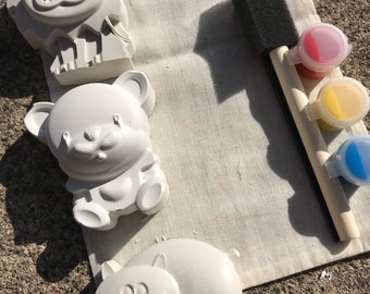 Zoo Painting Kit // Zoo Party // Kids Ceramic Kit // Birthday Party Activities // Animal Party // Crafts for Kids // Lion Painting Kit