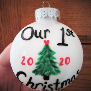 Our First Christmas 2024 Hand Painted Christmas Ornament - Christmas Decor - Holiday Gifts - Christmas Gifts