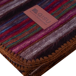 ALPACA WOOL BLANKET | Wool Blanket | Soft Blanket | Blankets and Throws |  85x65&quot; | Purple Earth Variegated (Many Colors Available!)