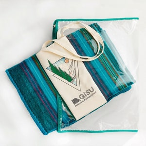 Manta de lana de alpaca turquesa: suave e hipoalergénica (85 x 65 pulgadas) imagen 7