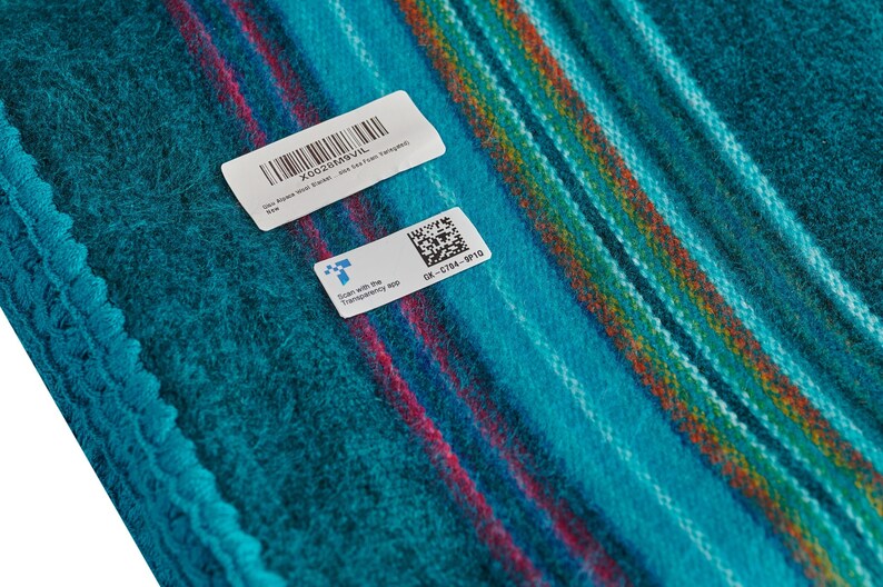 Manta de lana de alpaca turquesa: suave e hipoalergénica (85 x 65 pulgadas) imagen 6
