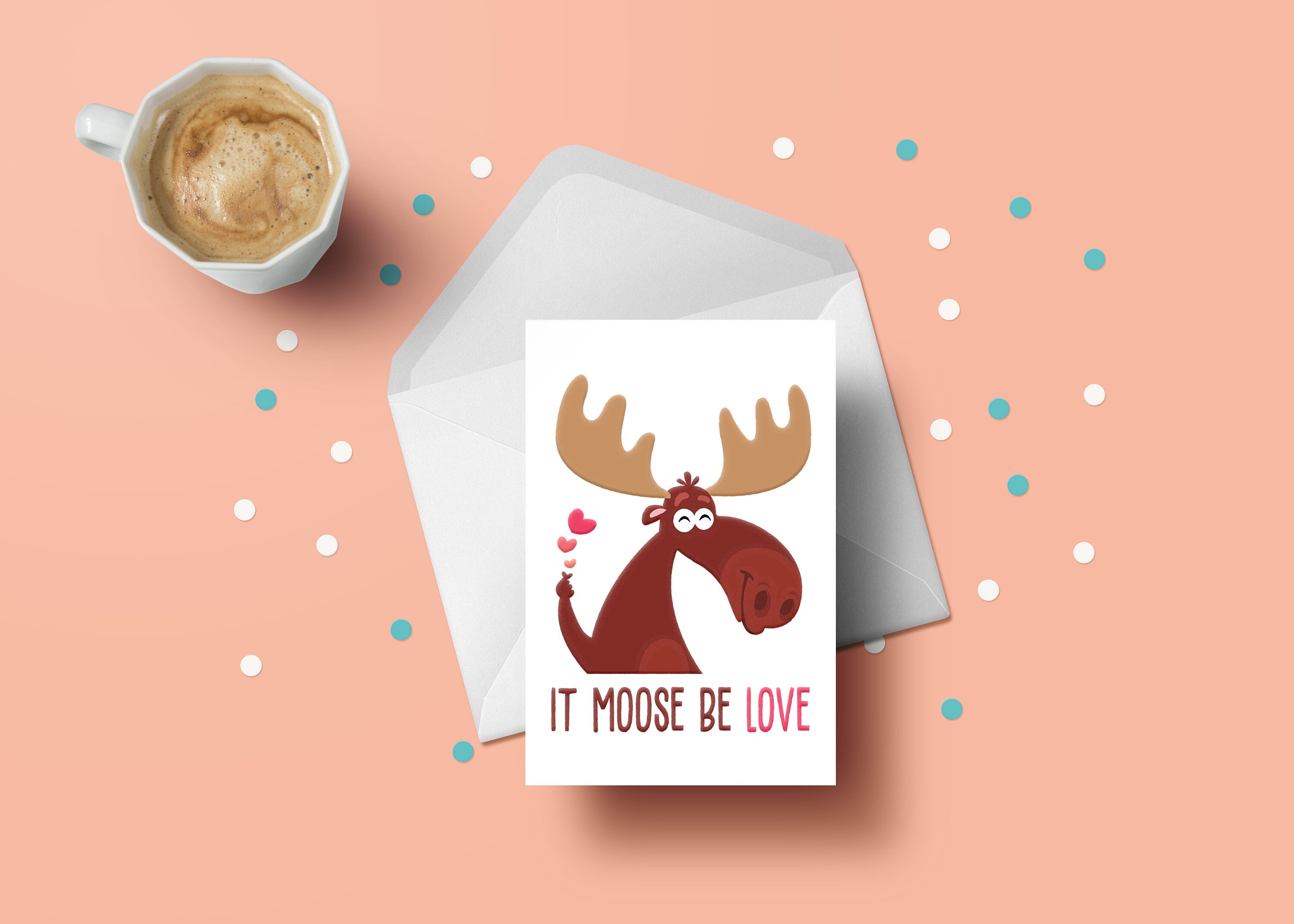 It Moose Be Love Romance Greeting Card Valentines Day Card | Etsy