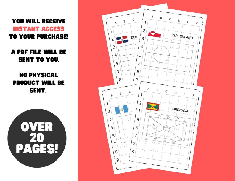 Printable How to Draw Country Flags Activity Pages for Kids Etsy