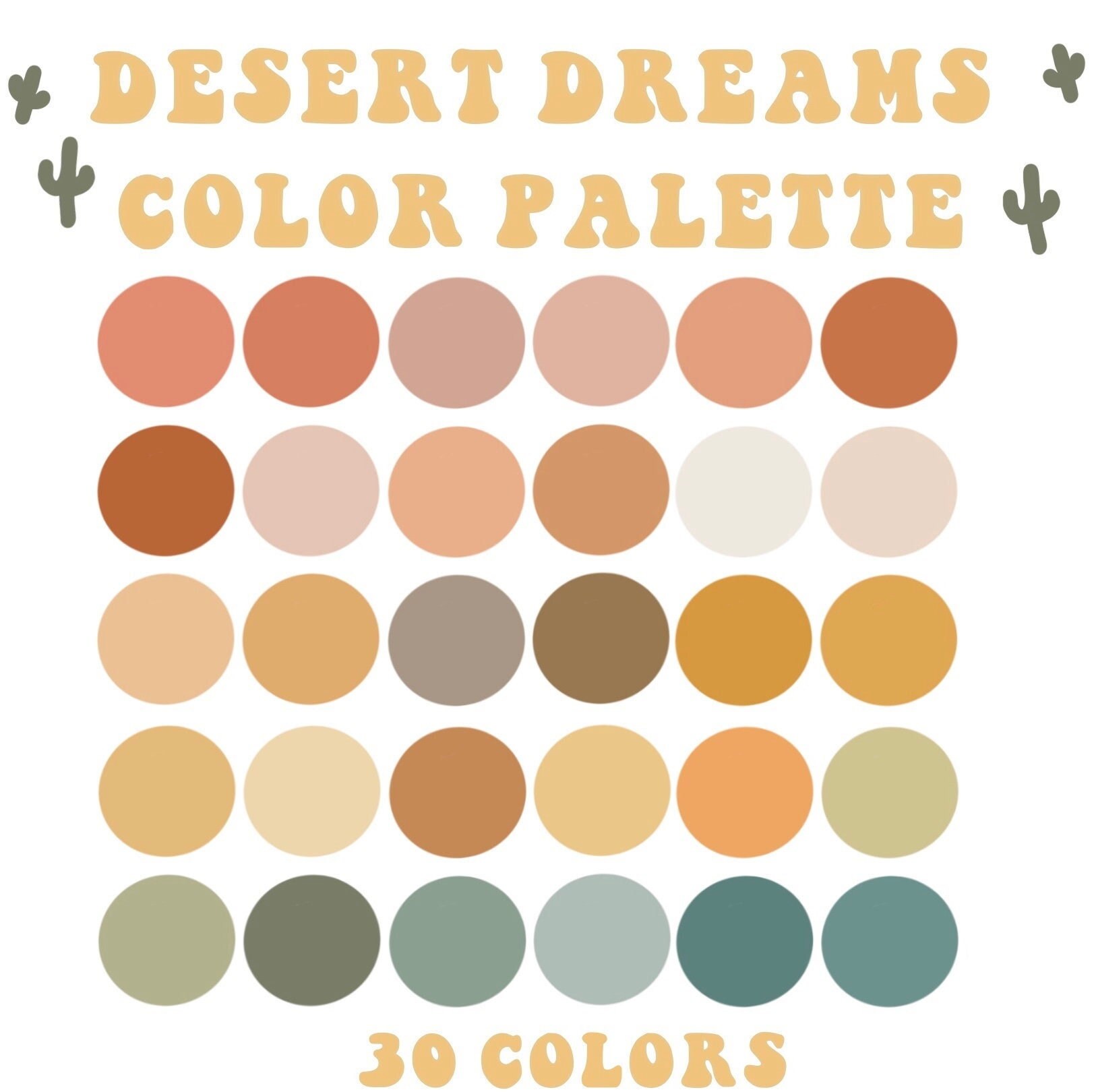 Desert Sunset Color Palette For Procreate And HEX Codes For Adobe
