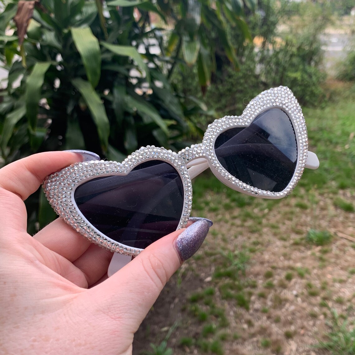 Embellished Love Heart Sunglasses Choice of Colours Etsy