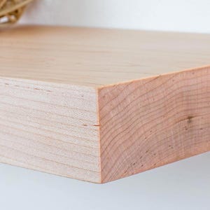 2" Squared Maple Floating Shelf w/ Heavy Duty Hidden Bracket