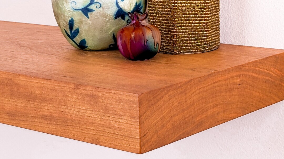 2 Thick Solid Cherry Floating Shelf Custom Depth & Etsy