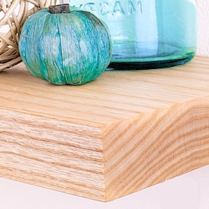 2&quot; Squared Ash Floating Shelf w/ Heavy Duty Hidden Bracket