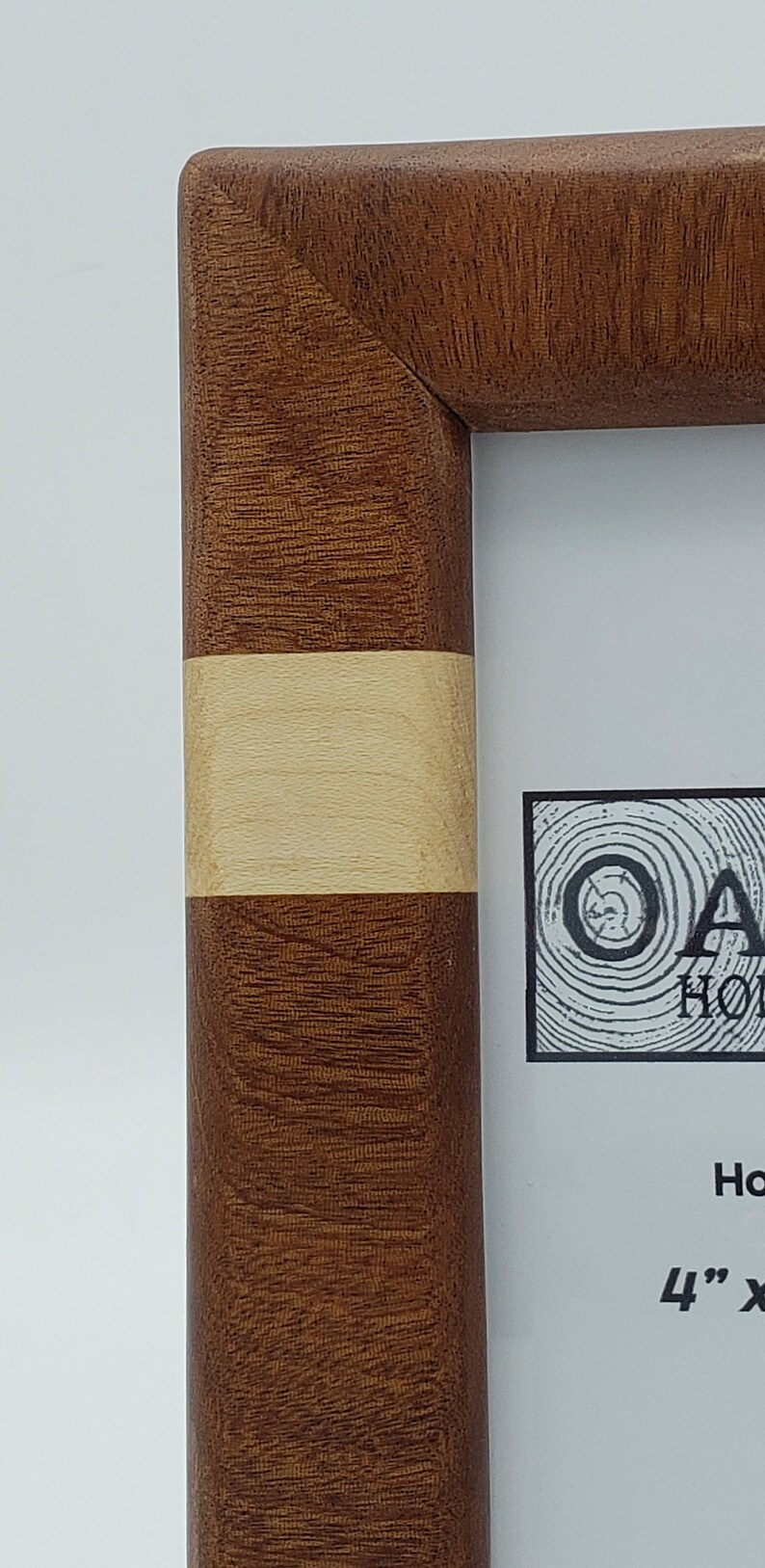 Wood Picture Frame Gift for Weddings Housewarming Minimalist Sapele Birthday Modern 4x6 Picture Frame Maple Striped Handmade