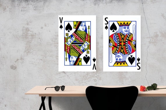 Premium Custom Playing Card Wall Art Personalized Gift Etsy