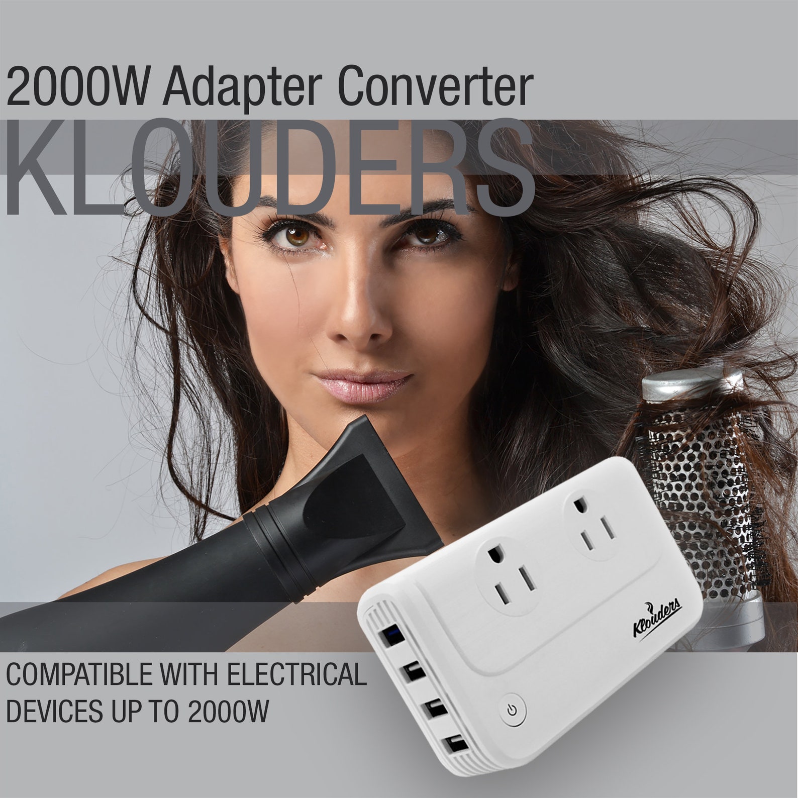 2000watt Voltage Converter for International Travel Step Down 220v/240v to 110v/120v Universal