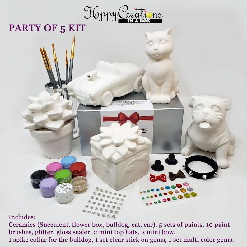 DIY Paint Your Own Ceramic Party Kit Etsy