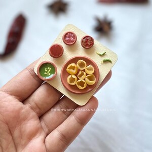 Pani Puri Fridge Magnet, Handmade tiny food, Indian Food Miniature, Indian gifts