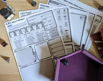 DnD 5e Arkusz postaci - Rozszerzony Scrawl | Wydrukowany PDF | Wypełniany PDF