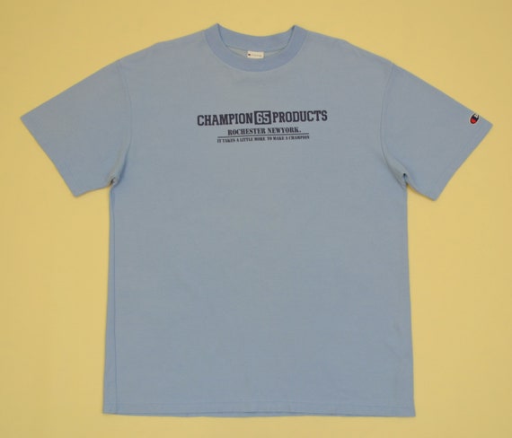 Champion 65 Products T Shirt Light Blue Size L O Jaspo Vintage Etsy