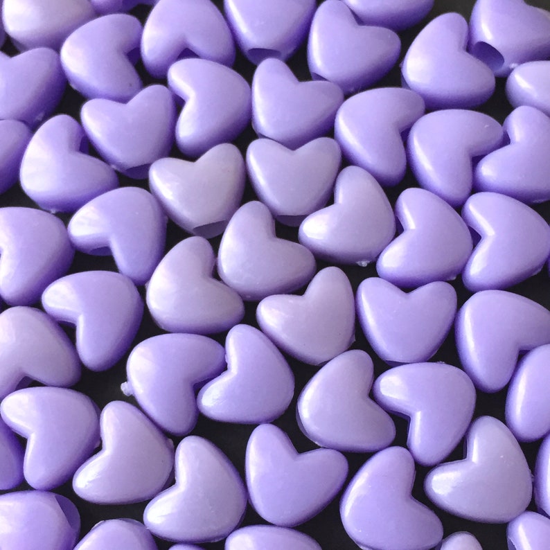 100 Multicolor 9x6mm Heart Shaped Pony Beads with 4mm Hole